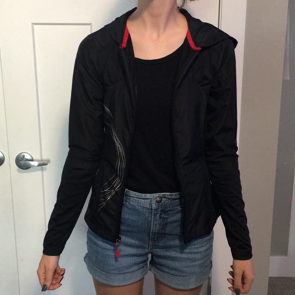 Black windbreaker